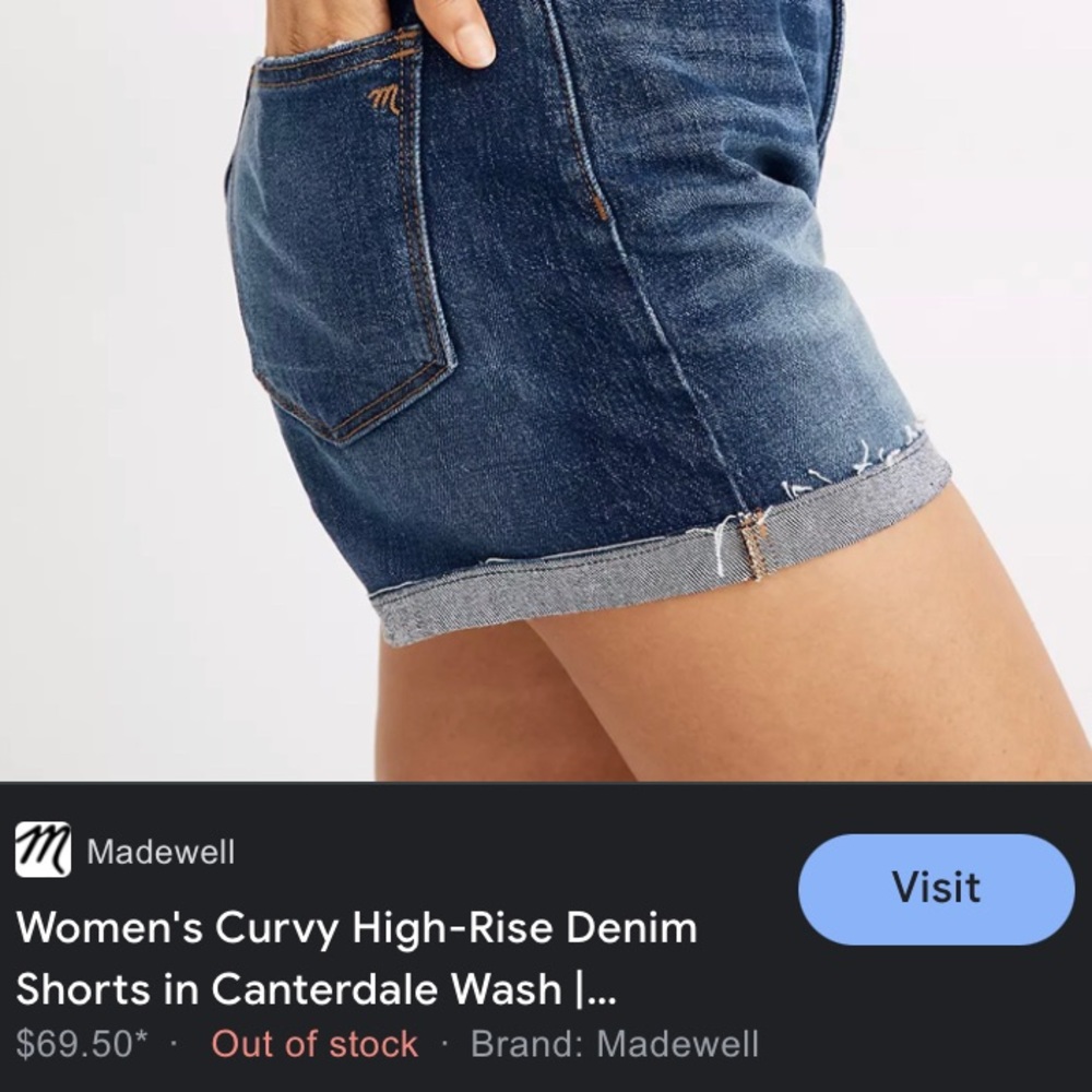 Madewell Curvy High Rise Denim Shorts